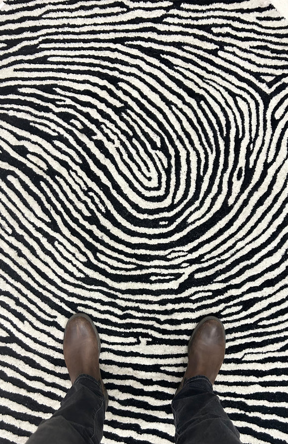zebra pattern wool carpet 